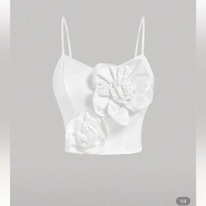 SHEIN White Floral Camisole Top